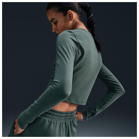Nike Γυναικεία μακρυμάνικη μπλούζα Sportswear Chill Knit Longsleeve Cropped Top